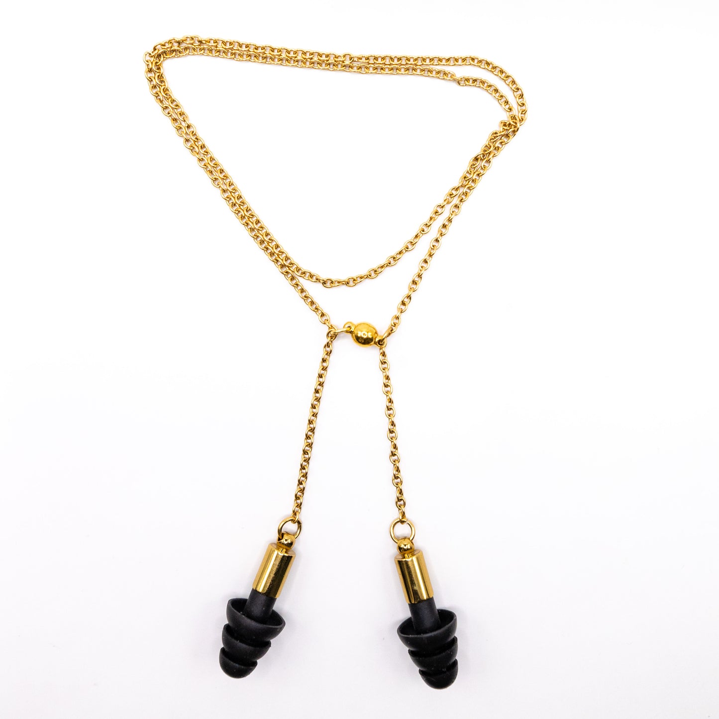 Gold Simple Ear Plug Necklace (no piercings needed)