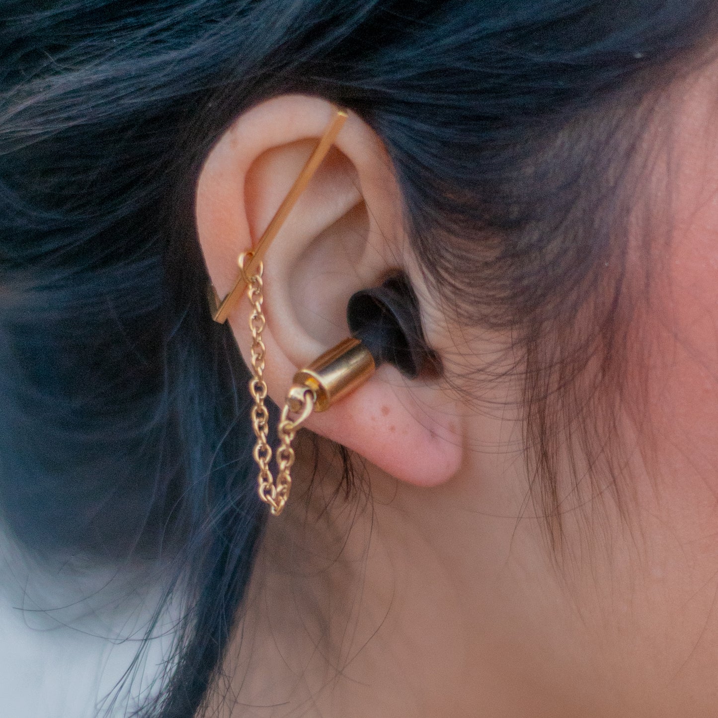 Plain Gold Ear Plug Ear Crowns (no piercings needed)