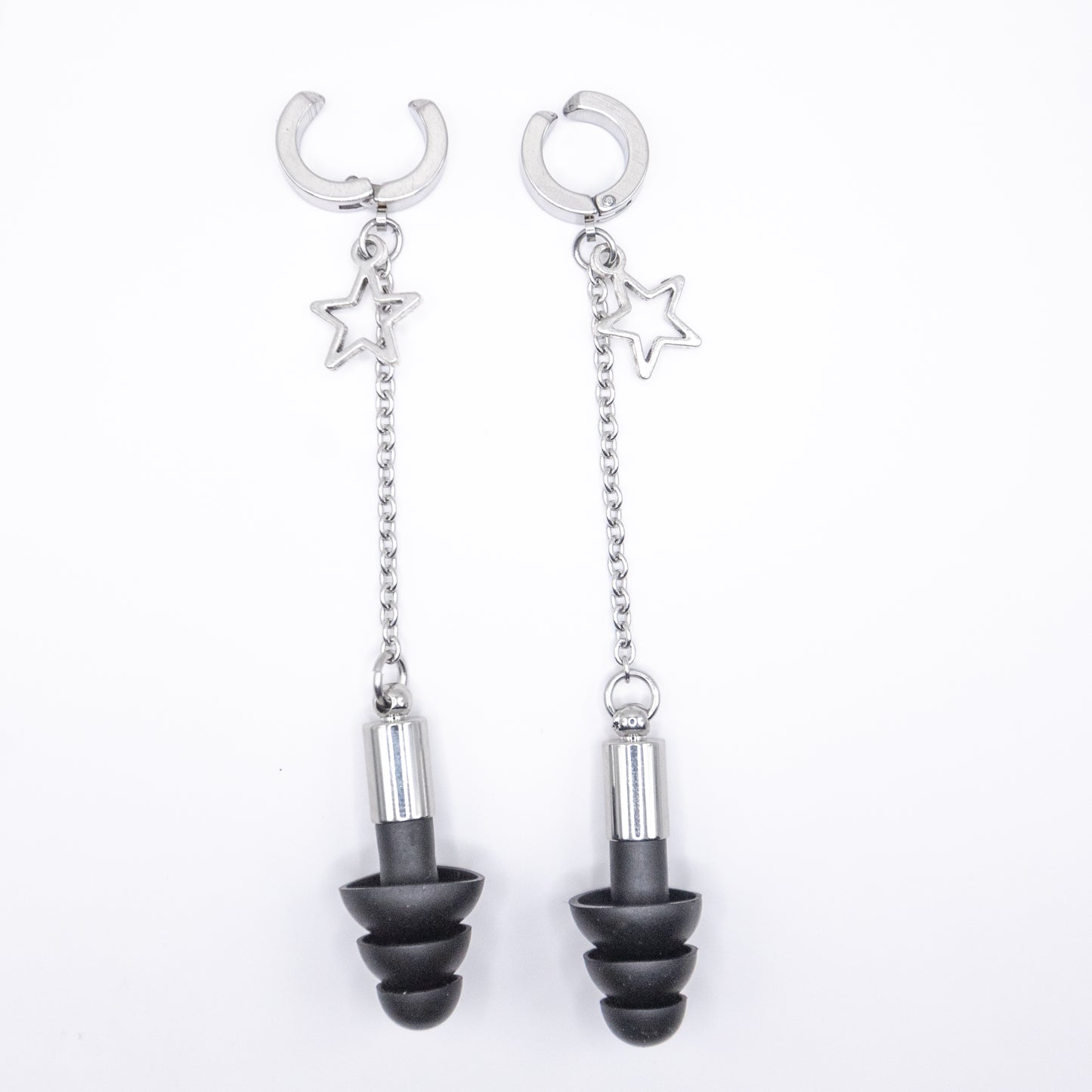 Star Clip On Ear Plug Earrings (no piercings needed)