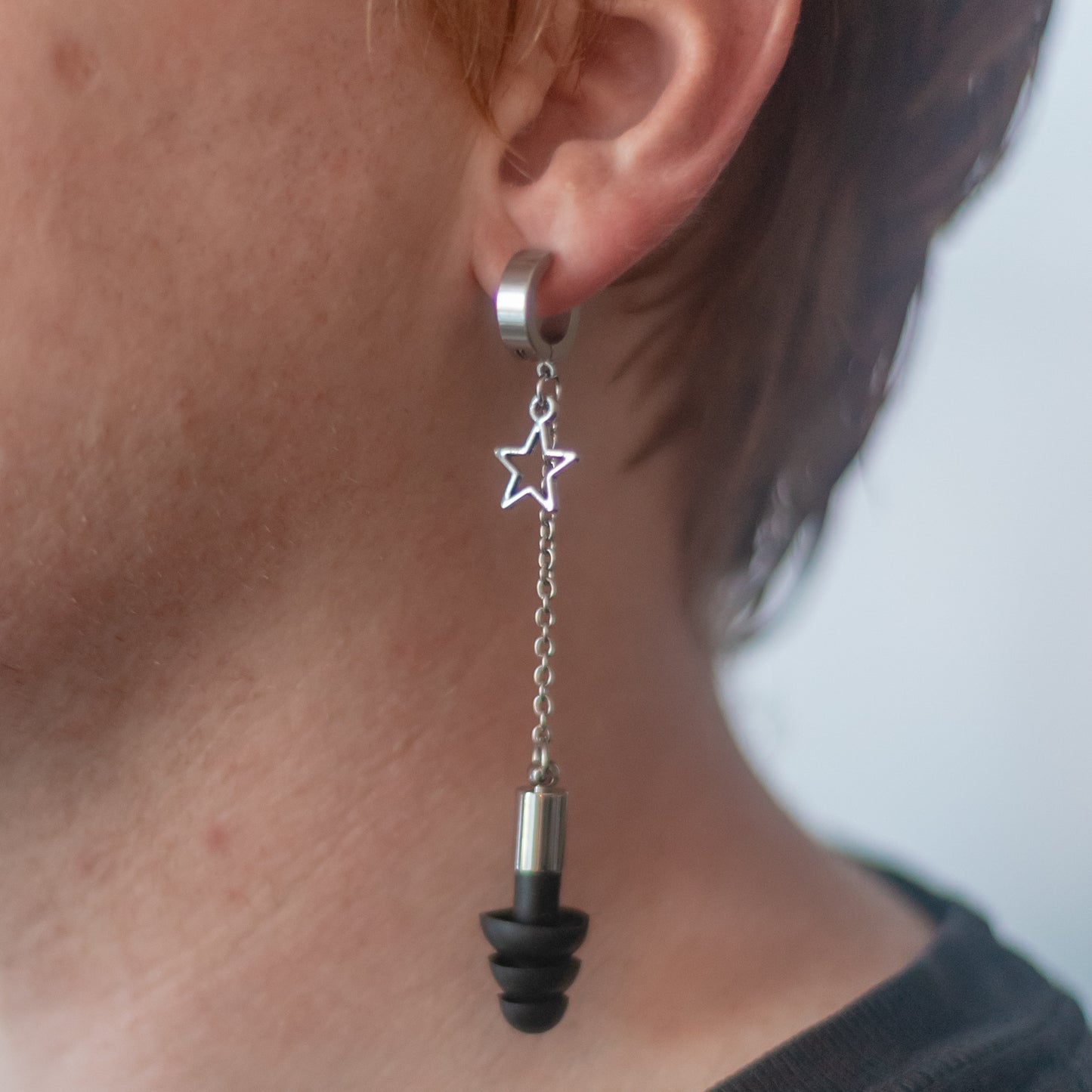 Star Clip On Ear Plug Earrings (no piercings needed)