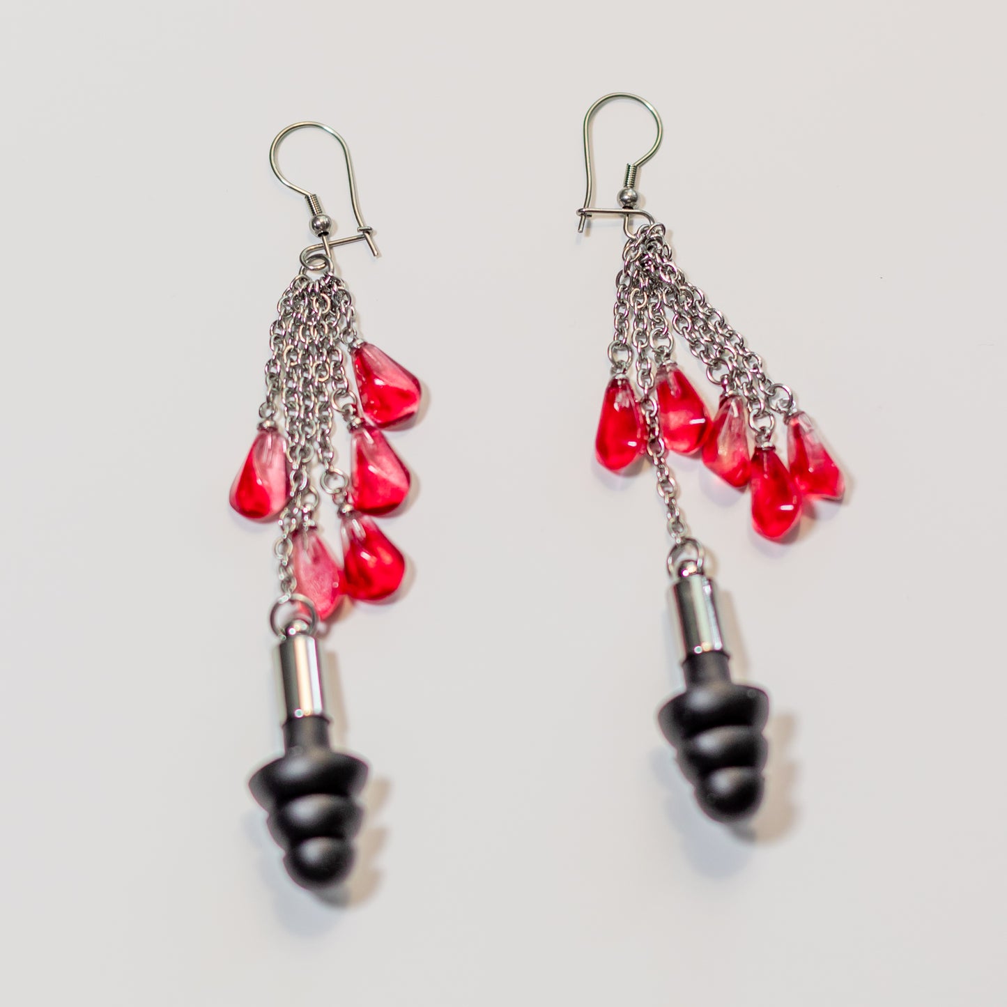 Pomegranate Seed Shower Ear Plug Earrings