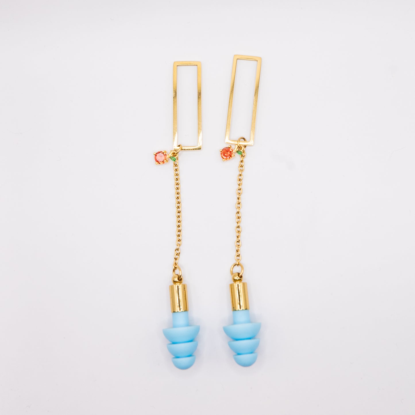 Gold Orange Ear Plug Ear Crowns (no piercings needed)