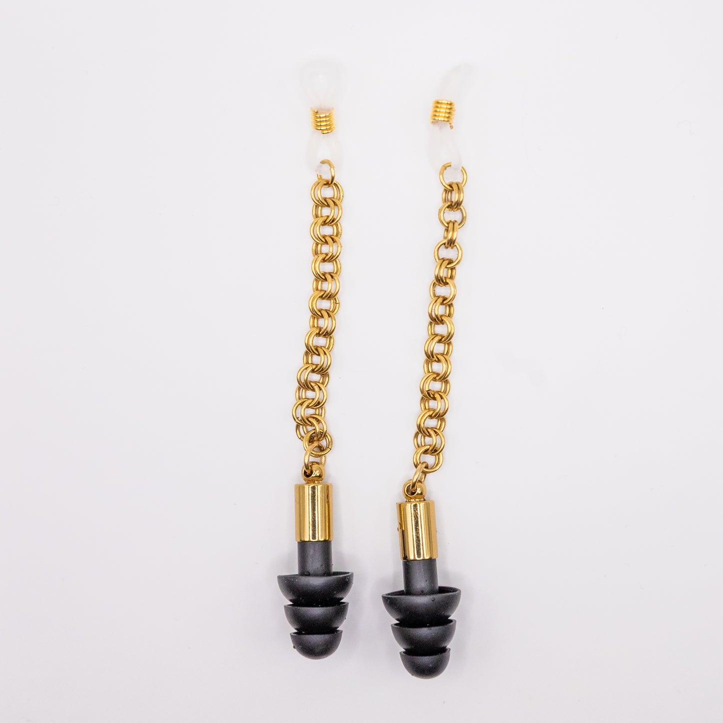 Gold Chainmaille Glasses Loop Ear Plug Earring (no piercings needed)