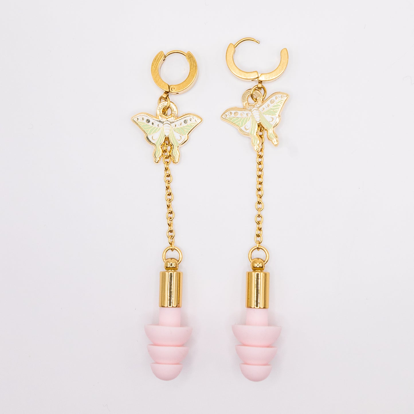 Luna Moth Clicker Hoop Ear Plug Earring