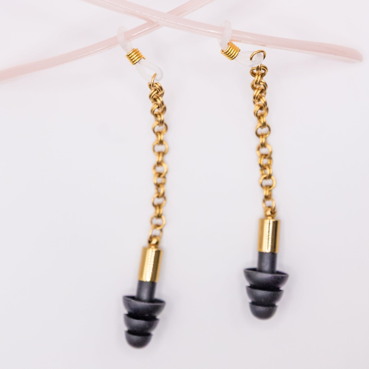 Gold Chainmaille Glasses Loop Ear Plug Earring (no piercings needed)