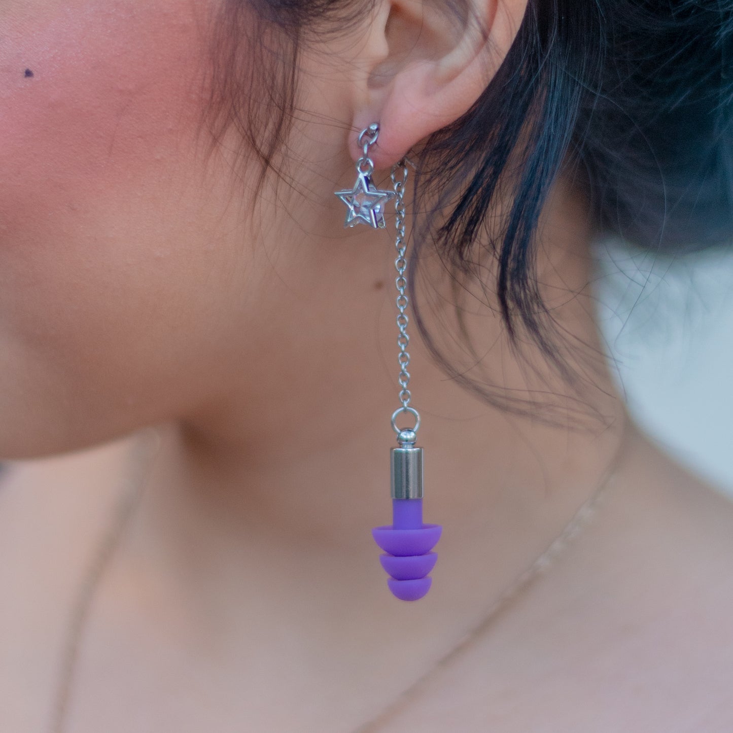 Purple Star Stud Ear Plug Earrings