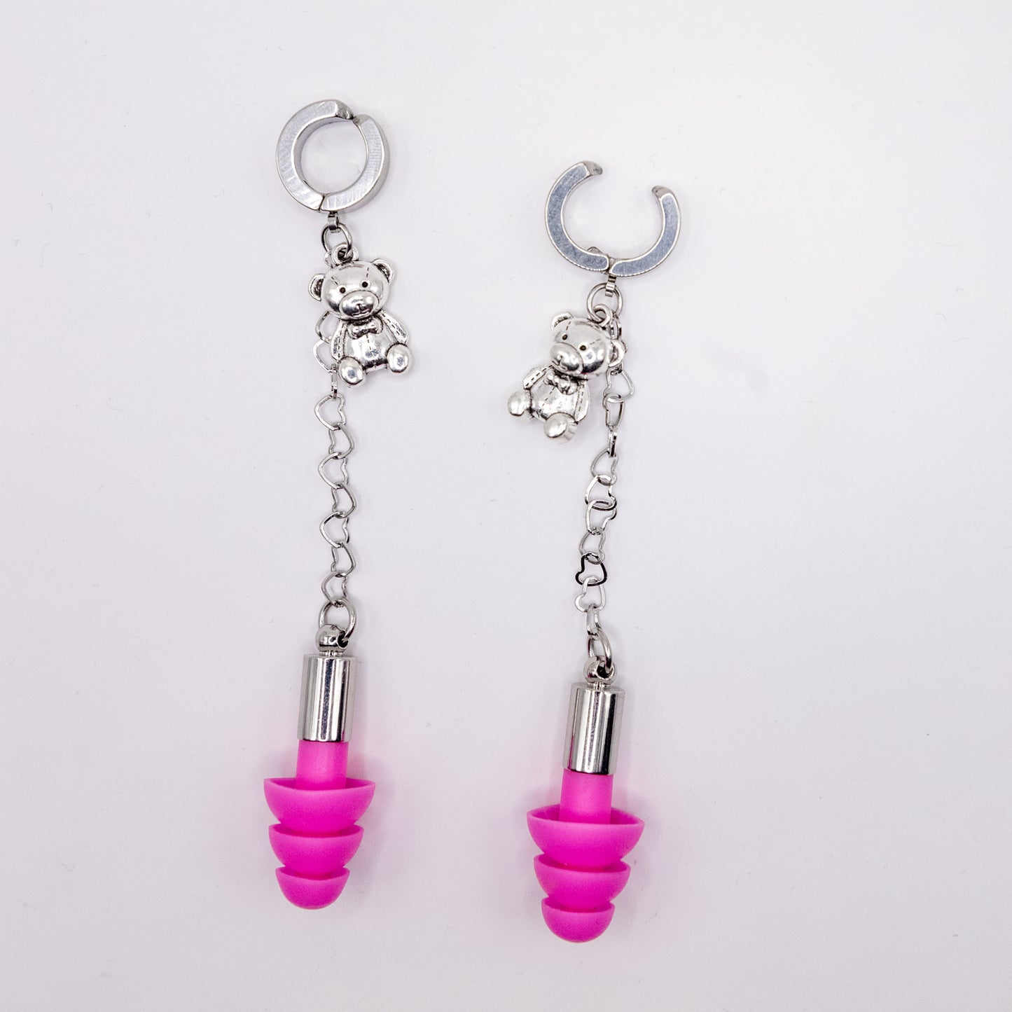 Teddy Bear Clip-On Ear Plug Earrings (Bite the Hand Collaboration) (no piercings needed)